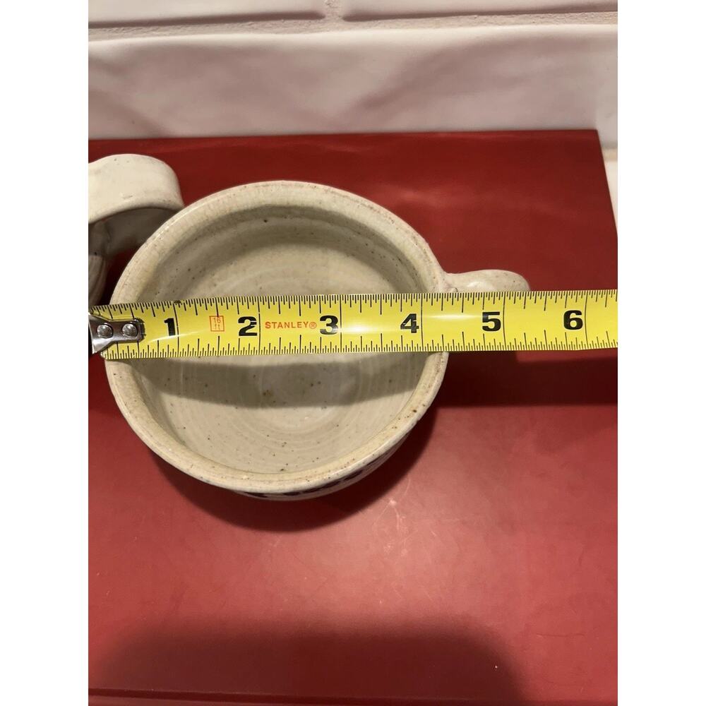 Cobble Hill Pottery Set Of 2 Stoneware Soup Bowls Speckled Blue Abstract Design - Picture 9 of 9